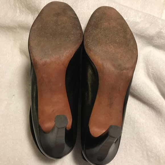 BLACK LEATHER HIGH HEEL ANKLE BOOTIE. SZ 10. - Picture 7 of 13